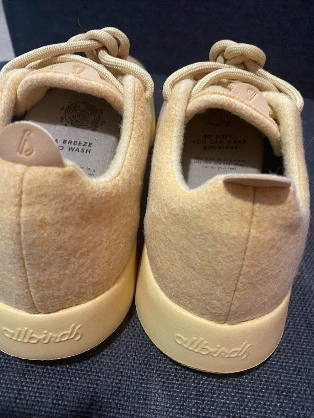 Women’s Yellow Allbirds Lace Up Wool Shoes Size 9